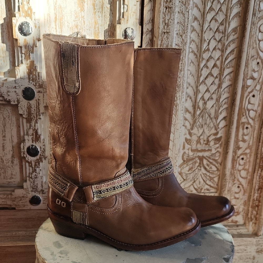 BED|STU Tan Leather Boots